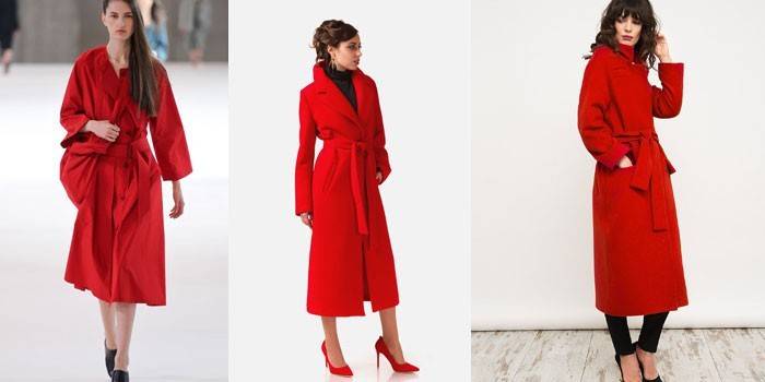 Filles en manteaux rouges