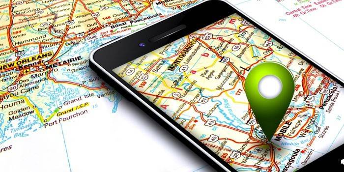 Mobiltelefon på et papirkort