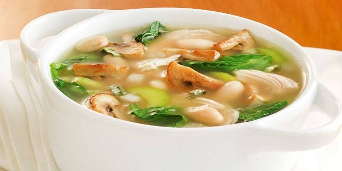 ซุปเห็ดกับน้ำซุปไก่