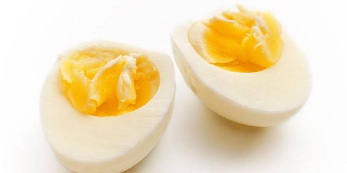 Boiled egg halves