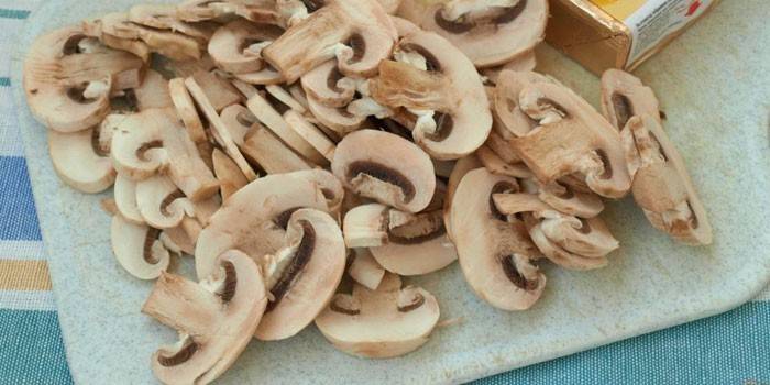Geschnittene Champignons