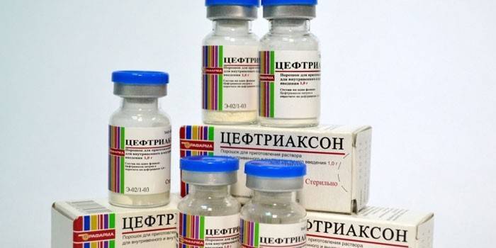 Ceftriaxon in Gläsern