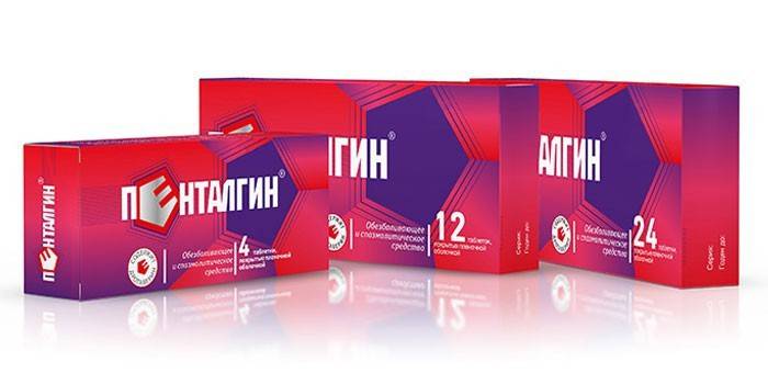 Paketlerde Pentalgin tabletleri