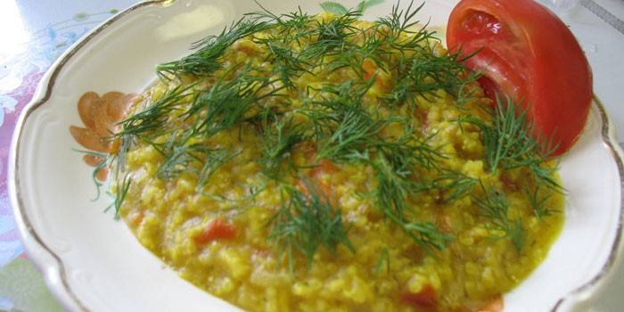 Bezelye ve darı kabuğu çıkarılmış tane püresi