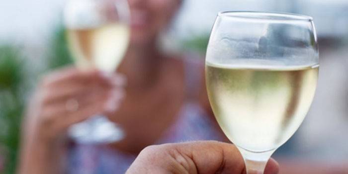 Vino in un bicchiere