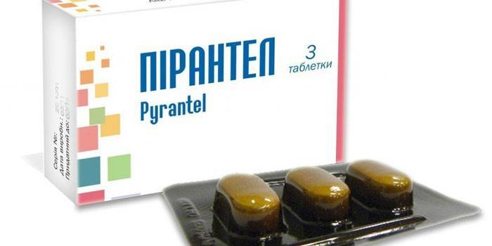 Comprimidos de pirantel en un paquete