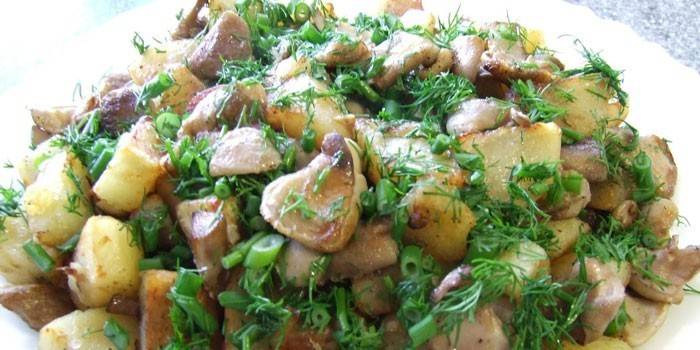 Pommes de terre sautées aux champignons