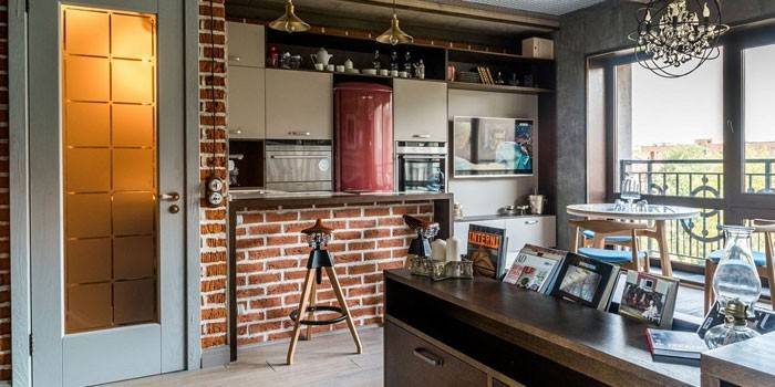 Apartament d'estudi de disseny en estil loft