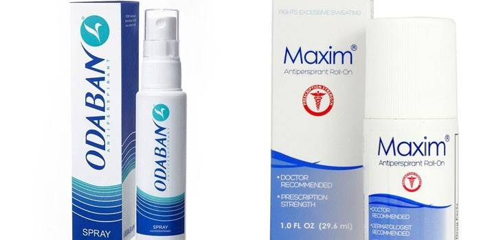 Odaban Spray و Maxim مضاد للعرق مزيل العرق العادي