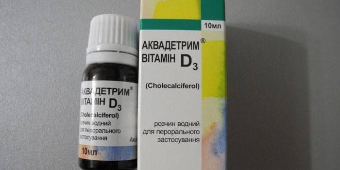 Aquadetrim-vitamiinit pakkauksessa