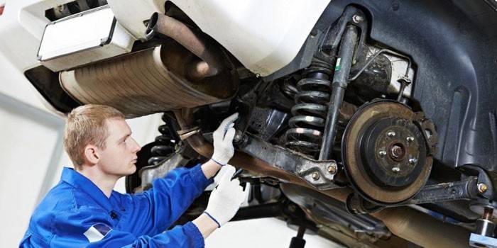 Le mec répare une voiture