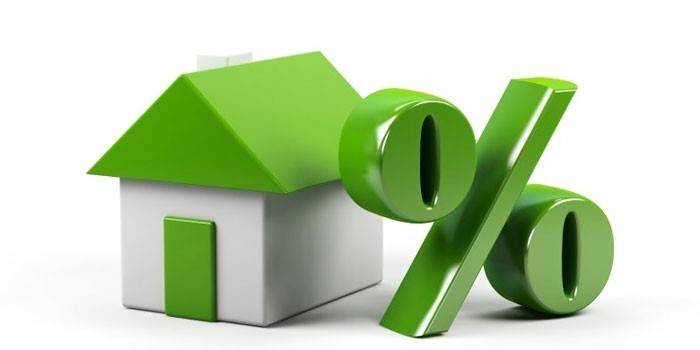 Segno di percentuale e casa