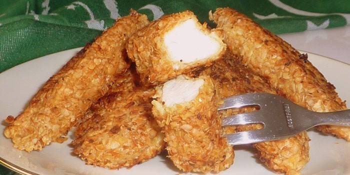 Fertiges paniertes Huhn