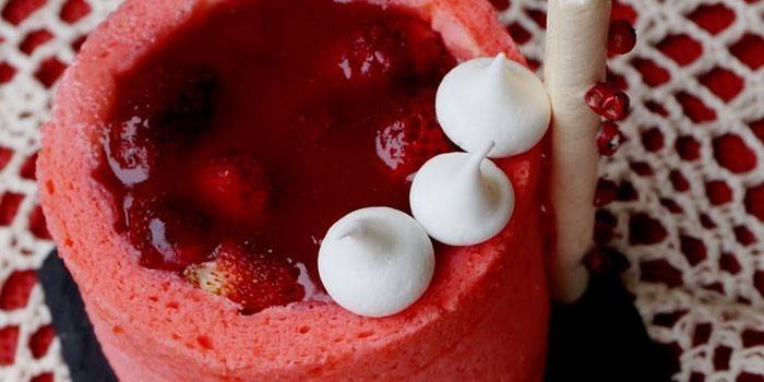 Bolo de biscoito picado berry