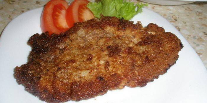 Schnitzel บนจาน