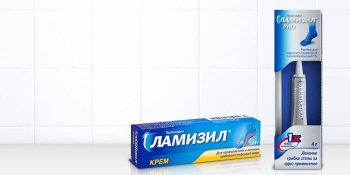 Kem Lamisil và dung dịch Lamisil Uno trong gói