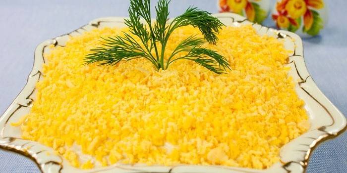  Ensaladera con ensalada de mimosa