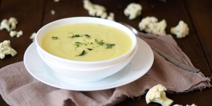 Sopa de crema de coliflor