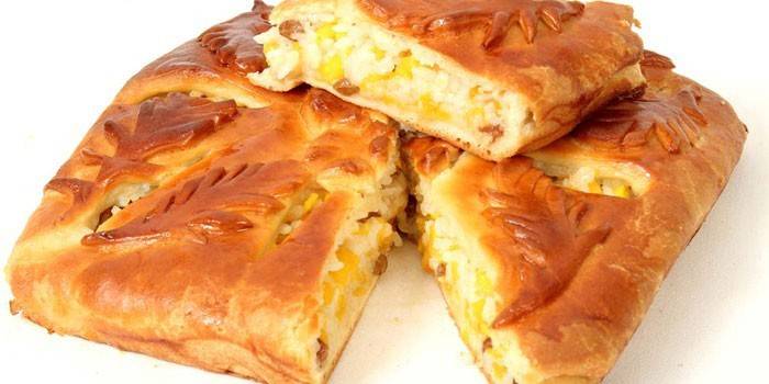 Pastel de arroz, calabaza y pasas