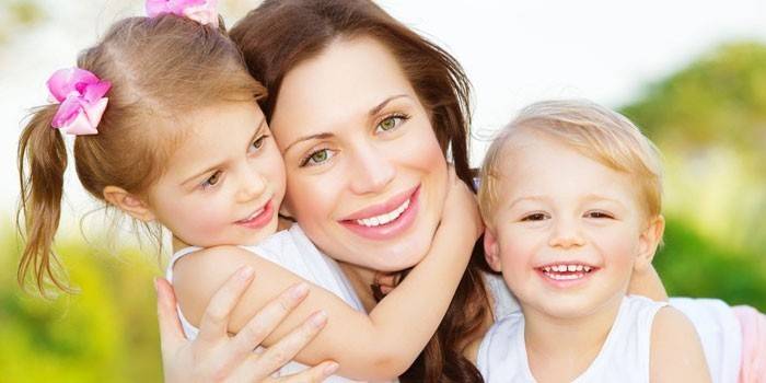 Woman with children