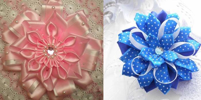 Kanzashi tekniğini kullanarak Ajur saç yaylar