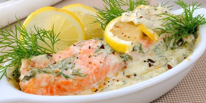 Krema soslu ve limonlu fileto