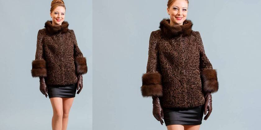 Manteau de fourrure court de karakul