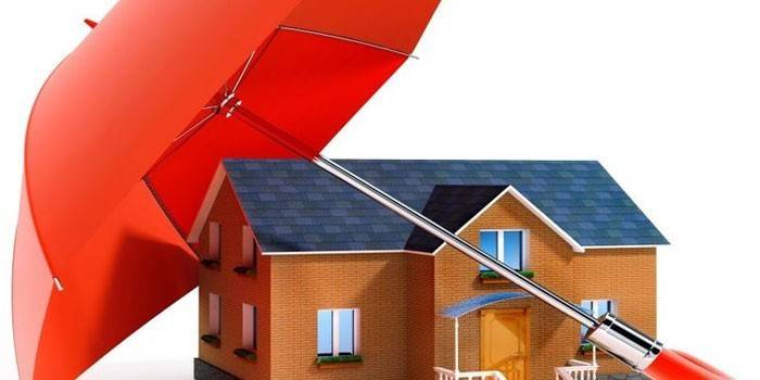 Maison et parapluie