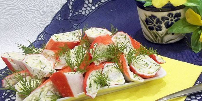 Bâtonnets de crabe au fromage à la crème