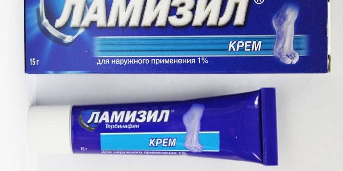 Κρέμα Lamisil στη συσκευασία