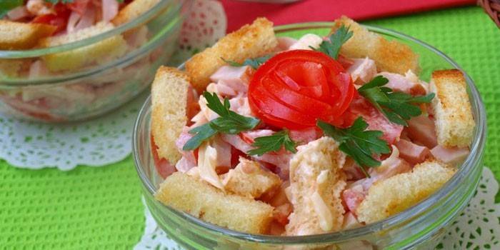 Jambon ve kruton meze