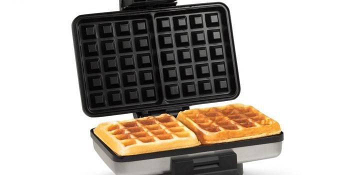 waffles in an electric waffle iron