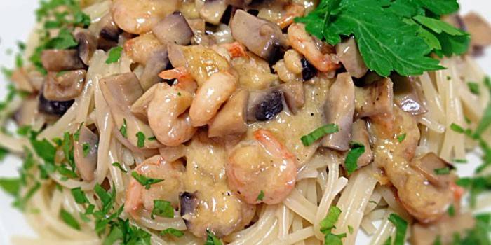 Spaghetti aux champignons