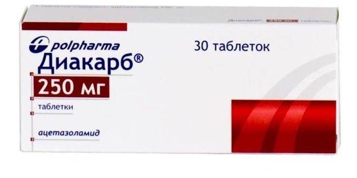 Diakarbo tabletės pakuotėje