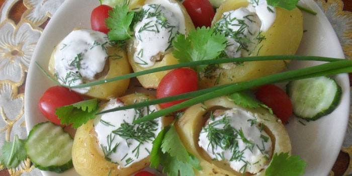 Pommes de terre farcies aux légumes