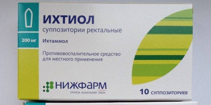 Ichthyol-Kerzen in Verpackung
