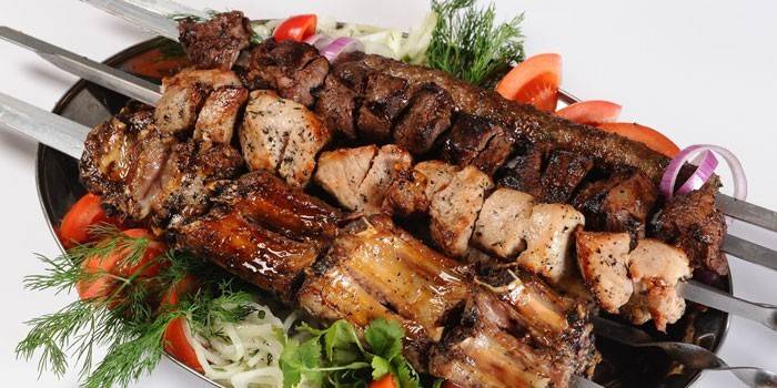 Valmis kebab sianlihan eri osista