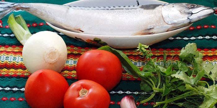 Peix, verdura i verdes
