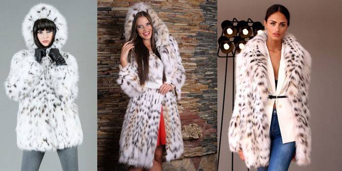 เสื้อคลุมขนสัตว์สามรุ่นจากขนสัตว์ชนิดหนึ่งสีขาว