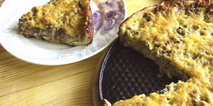 Tarte ouverte avec viande hachée, fromage