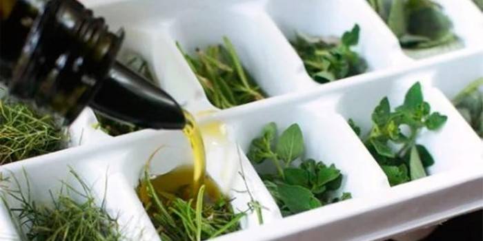 Cubes de beurre et verts