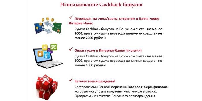 Exemple d'utilisation de bonus cashback