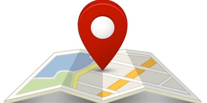 Mapa e ícone de geolocalização