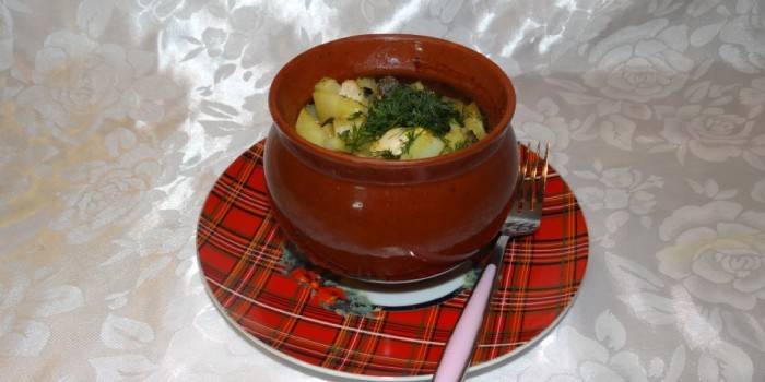 Frango em uma panela com legumes