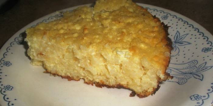 Casseruola di riso con cagliata