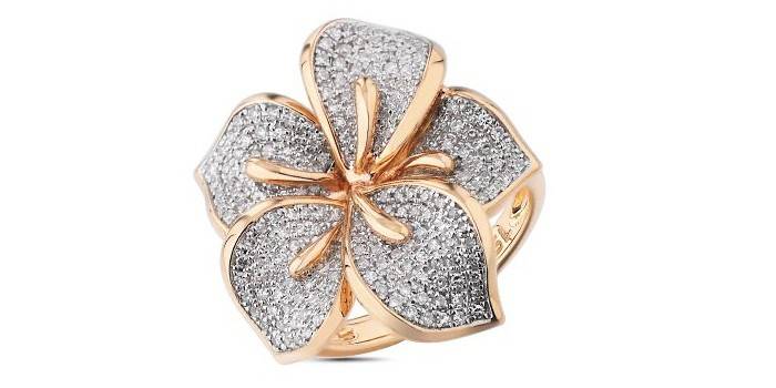 Inel din aur roz SUNLIGHT cu cioburi de diamante