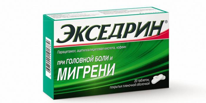 Excedrine tablešu iesaiņošana