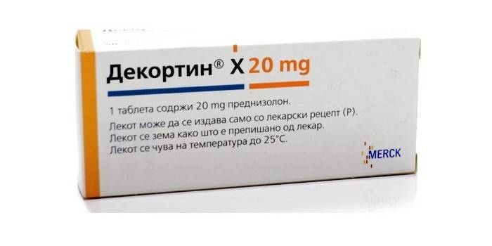 Medicamentul Decortin din pachet