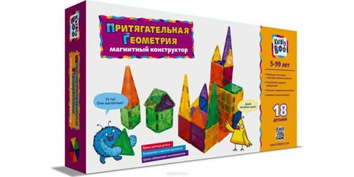 Kribly Boo -ruutu, jossa on kehitysmagneettinen suunnittelija, houkutteleva geometria