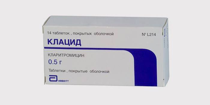 Iepakojuma tabletes Klacid